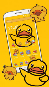 اسکرین شات برنامه Cartoon yellow cute duck theme, Butterfly Icon 4