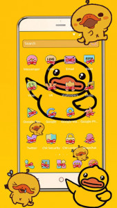 اسکرین شات برنامه Cartoon yellow cute duck theme, Butterfly Icon 3