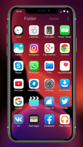 اسکرین شات برنامه iLauncher Phone 11 Max Pro OS 13 Black Theme 3