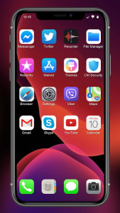 اسکرین شات برنامه iLauncher Phone 11 Max Pro OS 13 Black Theme 2