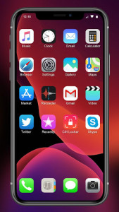 اسکرین شات برنامه iLauncher Phone 11 Max Pro OS 13 Black Theme 1