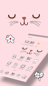 اسکرین شات برنامه Pink Cute Cartoon Kitty Face Theme 4