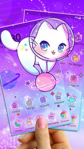 اسکرین شات برنامه Cute, Galaxy, Cat Themes & Liv 3