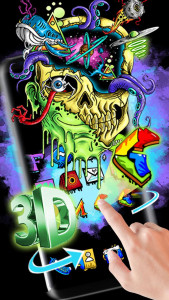 اسکرین شات برنامه Hd Graffiti Skull Themes Live Wallpapers 3