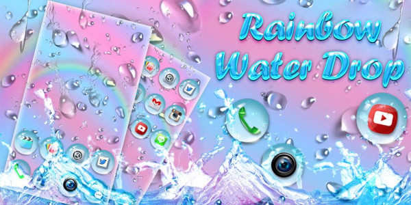 اسکرین شات برنامه Rainbow Waterdrop Themes Live Wallpapers 4