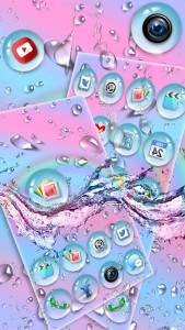 اسکرین شات برنامه Rainbow Waterdrop Themes Live Wallpapers 1