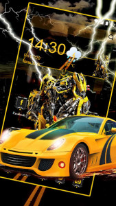 اسکرین شات برنامه Robot Battle Yellow Car Themes & Live Wallpapers 1