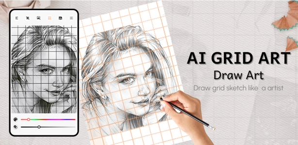 اسکرین شات برنامه AI Grid Art : Draw Art 1