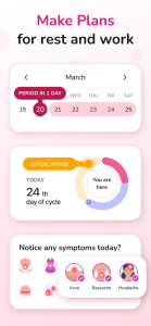 اسکرین شات 3 برنامه Period Calendar, Cycle Tracker