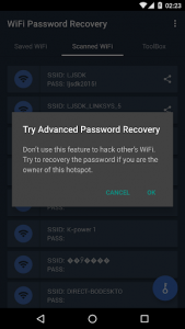 اسکرین شات برنامه WiFi Password Recovery 3