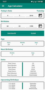 اسکرین شات برنامه Age Calculator by Date of Birth 2