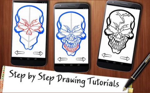 اسکرین شات برنامه Learn to Draw Skulls Tattoo 6