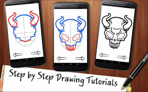 اسکرین شات برنامه Learn to Draw Skulls Tattoo 1