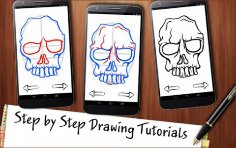 اسکرین شات برنامه Learn to Draw Skulls Tattoo 5