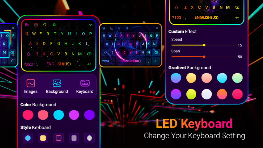 اسکرین شات برنامه Neon LED Keyboard Fonts, RGB 2