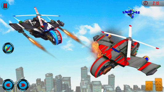 اسکرین شات برنامه Flying Heli Robot Bike Games 1