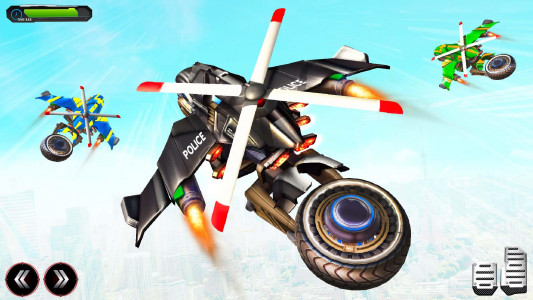 اسکرین شات برنامه Flying Heli Robot Bike Games 2
