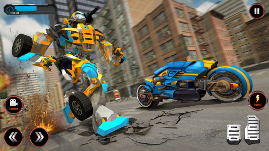 اسکرین شات برنامه Flying Heli Robot Bike Games 3