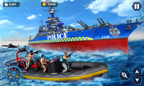 اسکرین شات برنامه US Police Cop Chase : US Navy Ship Games 2