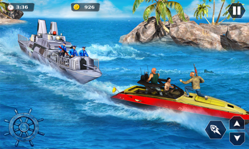 اسکرین شات برنامه US Police Cop Chase : US Navy Ship Games 4