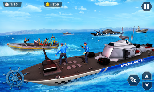 اسکرین شات برنامه US Police Cop Chase : US Navy Ship Games 3