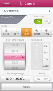 اسکرین شات برنامه LG System Air Conditioner 3