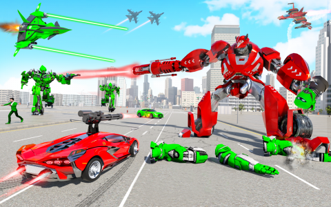 اسکرین شات برنامه Jet Air Robot Car Transform 1