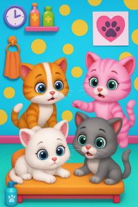 اسکرین شات 2 برنامه Cute Cat Care and Babyshower