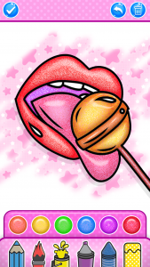 اسکرین شات برنامه Glitter Lips Coloring Game 1