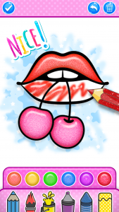 اسکرین شات برنامه Glitter Lips Coloring Game 5