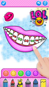 اسکرین شات 6 برنامه Glitter Lips Coloring Game