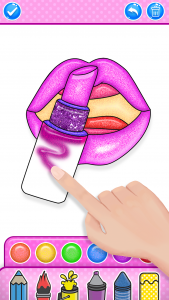 اسکرین شات 2 برنامه Glitter Lips Coloring Game