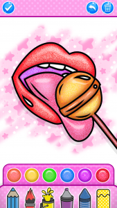 اسکرین شات 1 برنامه Glitter Lips Coloring Game