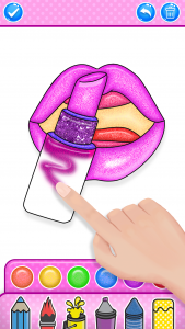 اسکرین شات برنامه Glitter Lips Coloring Game 2