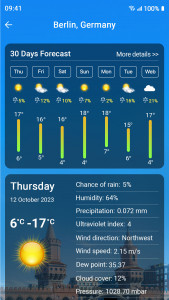 اسکرین شات 2 برنامه Weather forecast