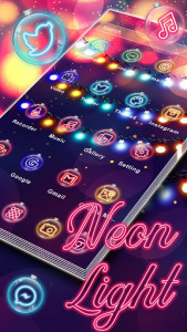 اسکرین شات برنامه Neon Bling Lights Themes HD Wallpapers 3D icons 1