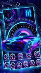اسکرین شات برنامه Neon Sports Car Themes HD Wallpapers 1