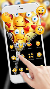 اسکرین شات برنامه Smiley Emoji Zipper Themes HD Wallpapers 3D icons 3
