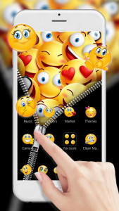 اسکرین شات برنامه Smiley Emoji Zipper Themes HD Wallpapers 3D icons 1