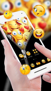 اسکرین شات برنامه Smiley Emoji Zipper Themes HD Wallpapers 3D icons 2