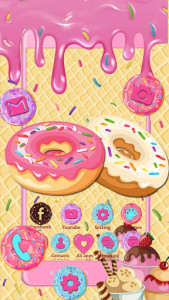 اسکرین شات برنامه Sweet Cute Donuts Themes HD Wallpapers 3D icons 2