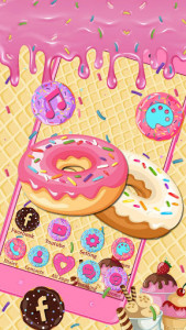 اسکرین شات برنامه Sweet Cute Donuts Themes HD Wallpapers 3D icons 3