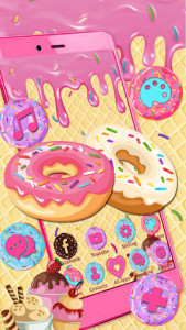 اسکرین شات برنامه Sweet Cute Donuts Themes HD Wallpapers 3D icons 1