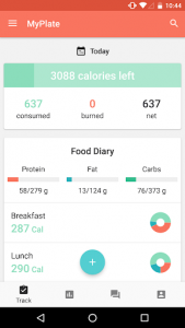 اسکرین شات برنامه MyPlate Calorie Tracker 1