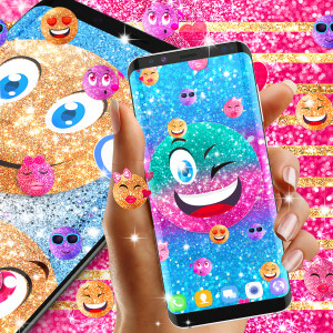 اسکرین شات برنامه Emoji glitter live wallpaper 6