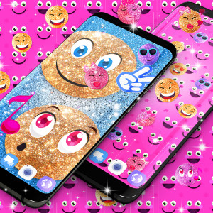 اسکرین شات برنامه Emoji glitter live wallpaper 3