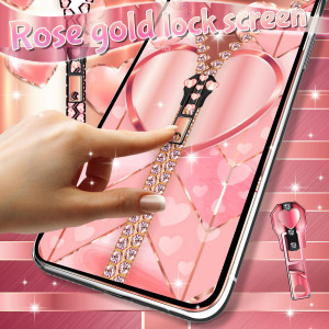 اسکرین شات برنامه Rose gold lock screen zipper 6