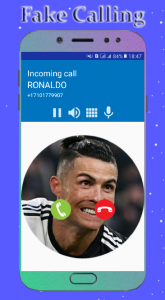 اسکرین شات برنامه Ronaldo Fake Video Call 1