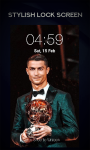 اسکرین شات برنامه Ronaldo Lock Screen 7