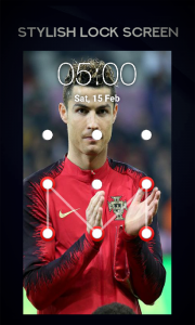 اسکرین شات برنامه Ronaldo Lock Screen 8